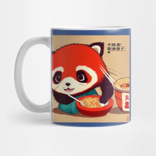 Kawaii Red Panda Eating Ramen Mug